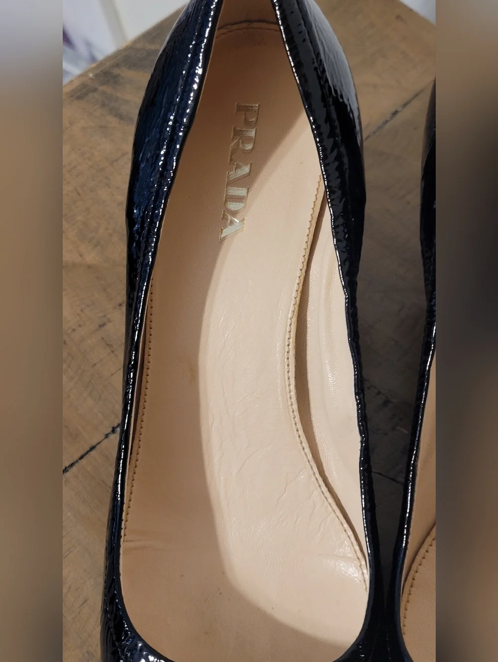 Prada Black Patent Leather Chuncky Heel s - Picture 6 of 12